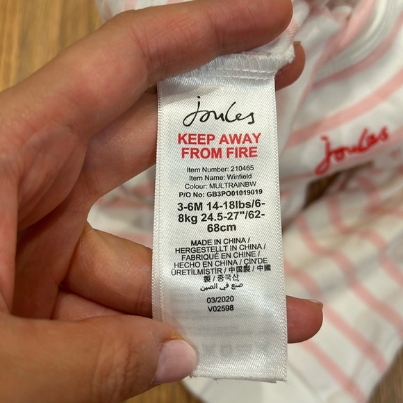 Joules zipper cotton pajamas 3-6months - Picture 4 of 4